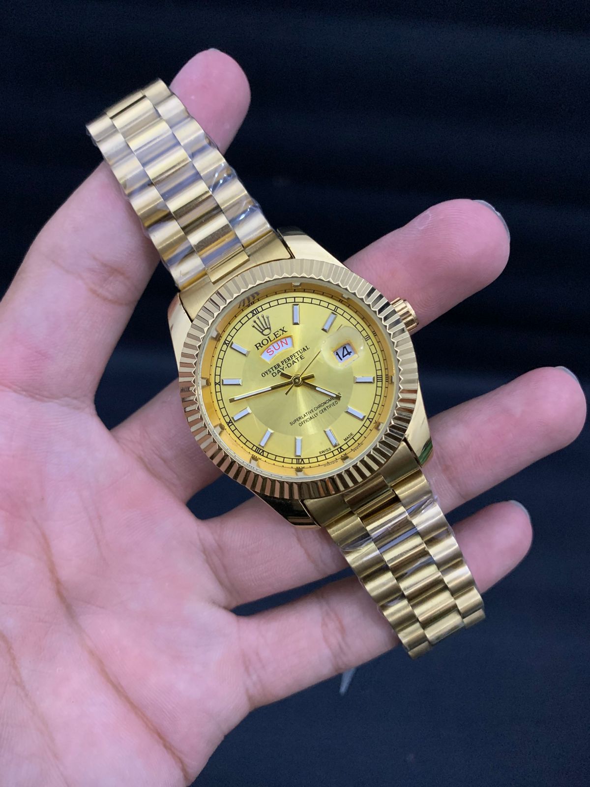 RLX Day-Date working Golden Chain With Golden Dials