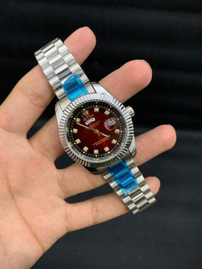 RLX Day-Date working White Chain With Red Dials