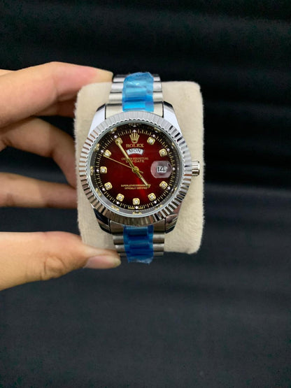 RLX Day-Date working White Chain With Red Dials